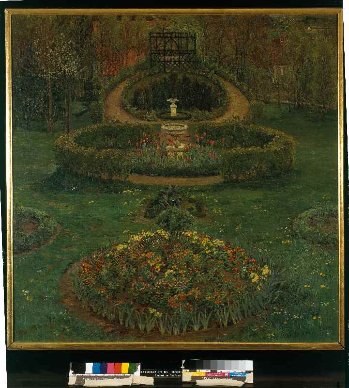Blumenbeete im Garten des Künstlers von Heinrich Vogeler