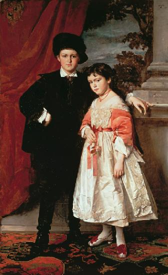 Freiherrn von Seidler`s two children Adolph Wil