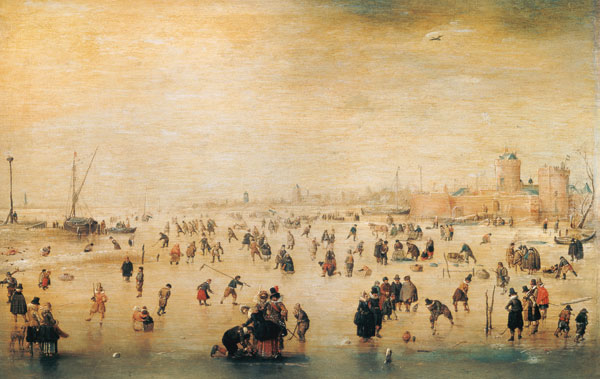 Winterszene mit Eisläufern von Hendrik Averkamp