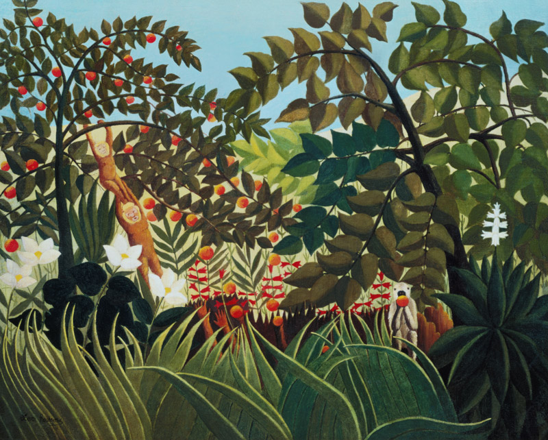 Exotische Landschaft mit spielenden Affen von Henri Julien Félix Rousseau