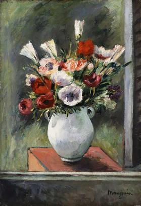 Anemonen in einer weißen Vase, 1917 1917