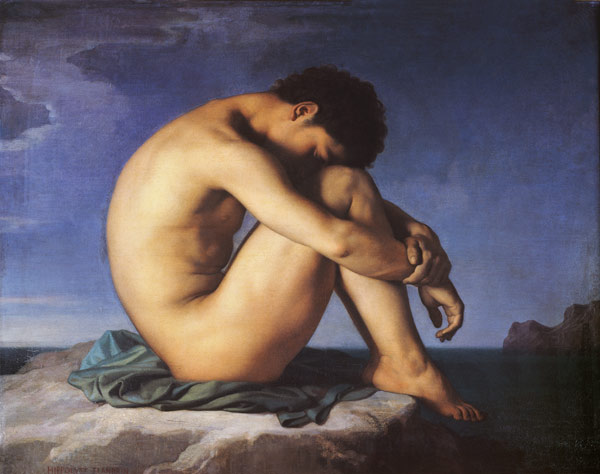 Aktstudie eines jungen Mannes von Hippolyte Flandrin