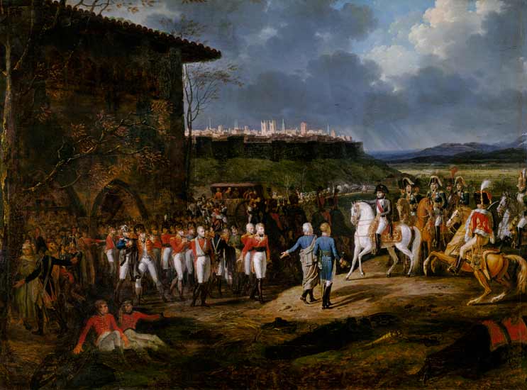 The English Prisoners at Astorga Being Presented to Napoleon Bonaparte (1769-1821) in 1809 von Hippolyte Lecomte