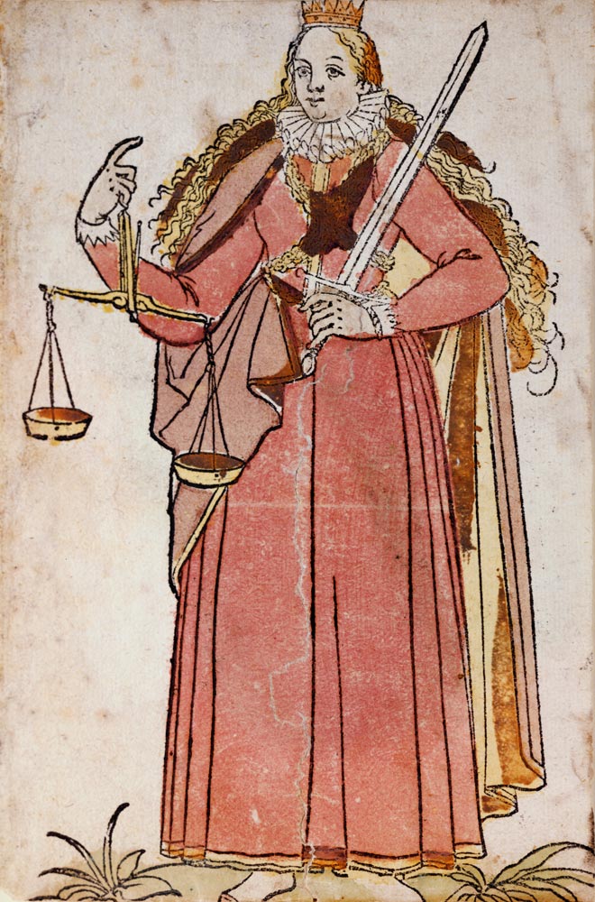 Justitia von Holzschnitt