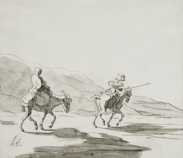 Don Quixote and Sancho Panza von Honoré Daumier