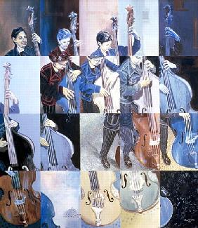 Paula Gardiner, Jazz Bassist, 1998 (oil on board) 