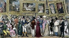 A Shilling Well Laid Out: Tom and Jerry at the Exhibition of Pictures at the Royal Academy, from 'Li 1821 oured
