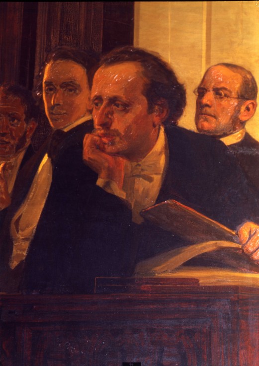 Die Komponisten Michail Oginski, Fryderyk Chopin und Stanislaw Moniuszko (Detail des Bildes Slawisch von Ilja Jefimowitsch Repin