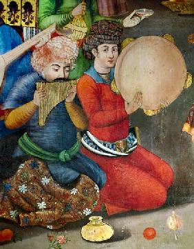 Detail of the musicians, from The Reception for the Ambassador of the Grand Moghul at the Court of t from The R