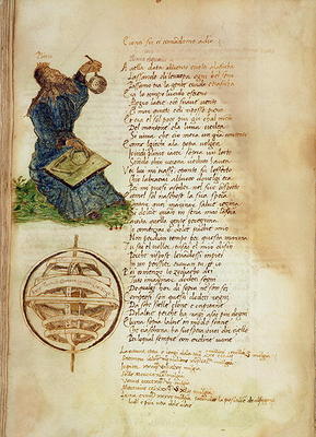 Ms Ital 483 P.4.7 f.155v Pliny the Elder (23-79 AD) from the 'Dittamondo' by Fazio degli Uberti (vel von Italian School, (15th century)