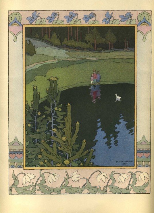 Illustration zum Märchen Die weiße Ente von Ivan Jakovlevich Bilibin