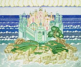 Design for the decor of the 1928 production of Rimsky-Korsakov's opera 'Grad Kitezh' in Paris, 1928 15th