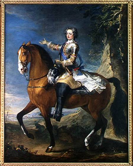 Equestrian Portrait of Louis XV (1710-74) at the age of thirteen von J. B. Parrocel