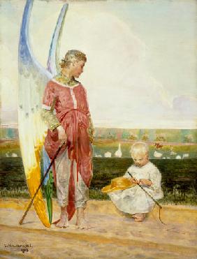 Ein Engel und ein Hirtenjunge 1903