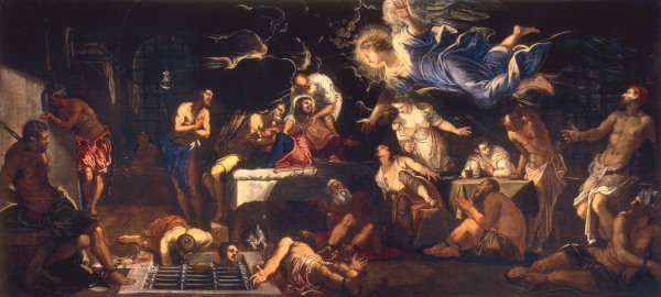 Tintoretto / St.Roche in the Dungeon von Jacopo Robusti Tintoretto