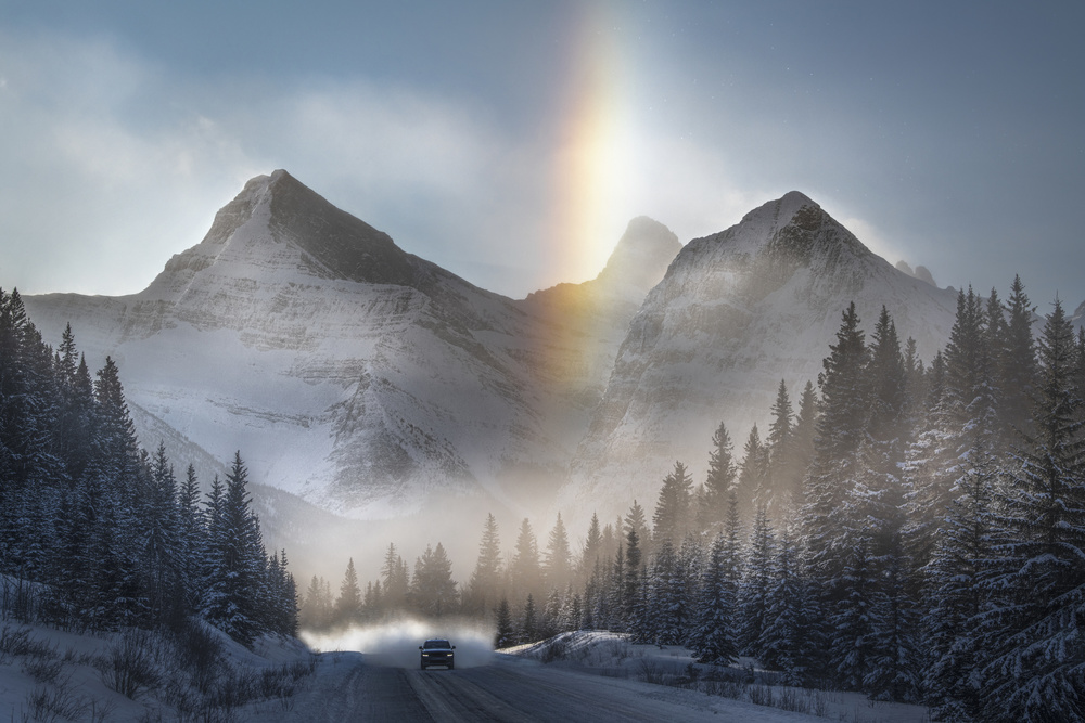 Reiten unter gefrorenem Regenbogen von James S. Chia
