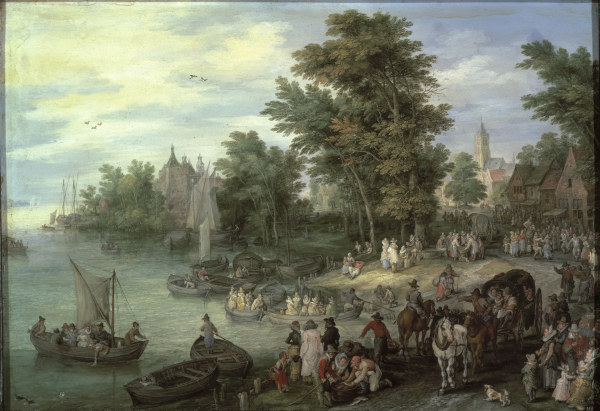 Brueghel Elder / Boat Landing / 1615 von Jan Brueghel d. J.