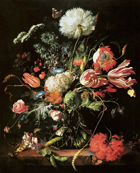 Blumenvase - Jan Davidsz de Heem als Kunstdruck oder handgemaltes Gemälde.