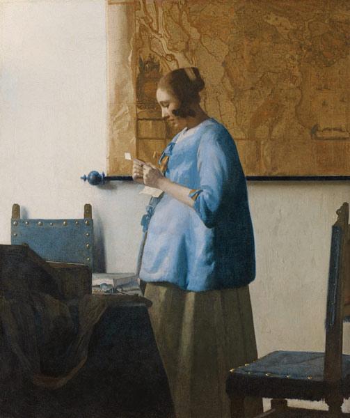 Junge Frau mit einem Wasserkrug - Jan Vermeer van Delft als Kunstdruck oder  handgemaltes Gemälde.