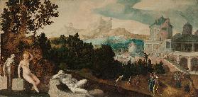 Landschaft mit Bathseba Um 1540-45