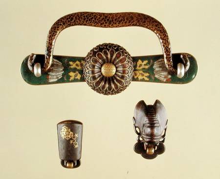 Ornamental drawer handles (copper & cloisonne enamel) von Japanese School