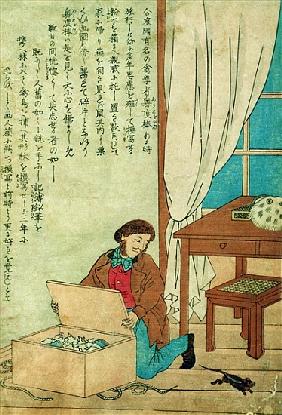 JJ Audubon (1785-1851) on a trip to Japan disovers a rat, c.1840