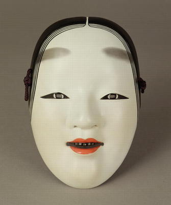 Noh theatre mask of a young woman, Japan - Japanese School, (19th century  als Kunstdruck oder handgemaltes Gemälde.