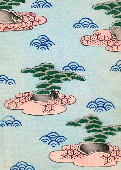 Woodblock Print of Trees on Islands 1882