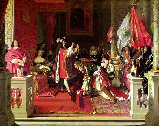 King Philip V (1683-1746) of Spain Making Marshal James Fitzjames (1670-1734) Duke of Berwick a Cava von Jean Auguste Dominique Ingres