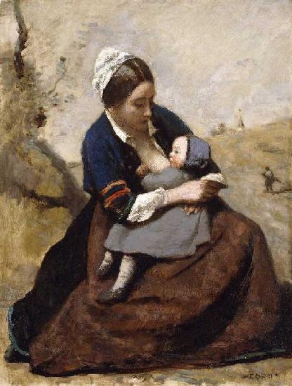 Stillende Bretonin (Bretonne Allaitant son Enfant) 1855-60