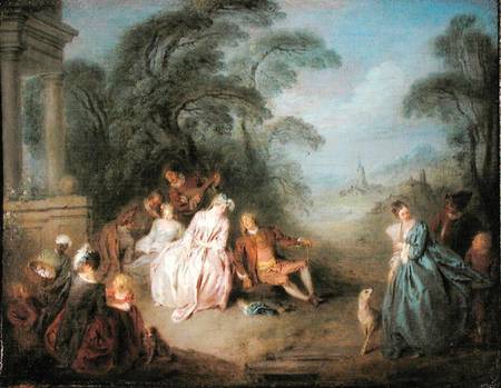 A Gathering in a Park von Jean-Baptiste Joseph Pater