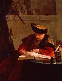 Chemiker in seinem Labor,le souffleur (Portrait des Malers Aved) von Jean-Baptiste Siméon Chardin