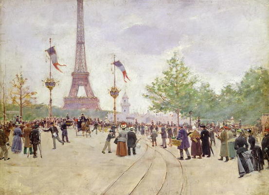Entrance to the Exposition Universelle, - Jean Beraud als Kunstdruck oder  handgemaltes Gemälde.