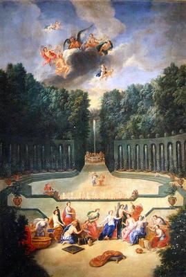 The Groves of Versailles. View of the Amphitheatre and the Water theatre with Venus surrounded by th 1610
