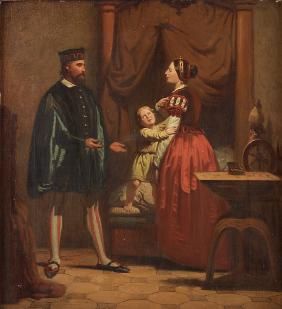 Erik XIV. und Karin Månsdotter mit Sohn Gustav 1858