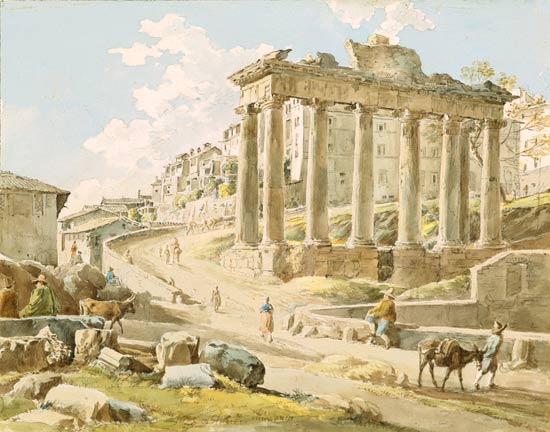 Das Forum Romanum beim Saturntempel von Johann Georg von Dillis