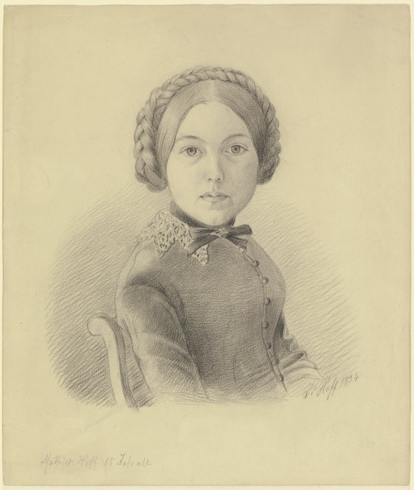 Bildnis Mathilde Hoff, Schwester des Künstlers von Johann Jakob Hoff