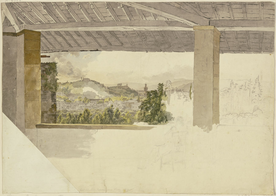 Ansicht von Florenz von einer Loggia außerhalb der Porta Ramona aus von Johann Nepomuk Rauch