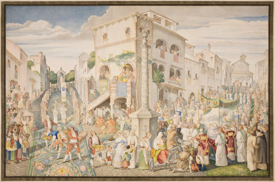 Festa vulgarmente della lInfiorata nel Ottavario del corpus Domini in Genzano von Johann Anton Ramboux