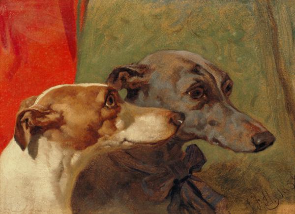 The Greyhounds 'Charley' and 'Jimmy' in an Interior