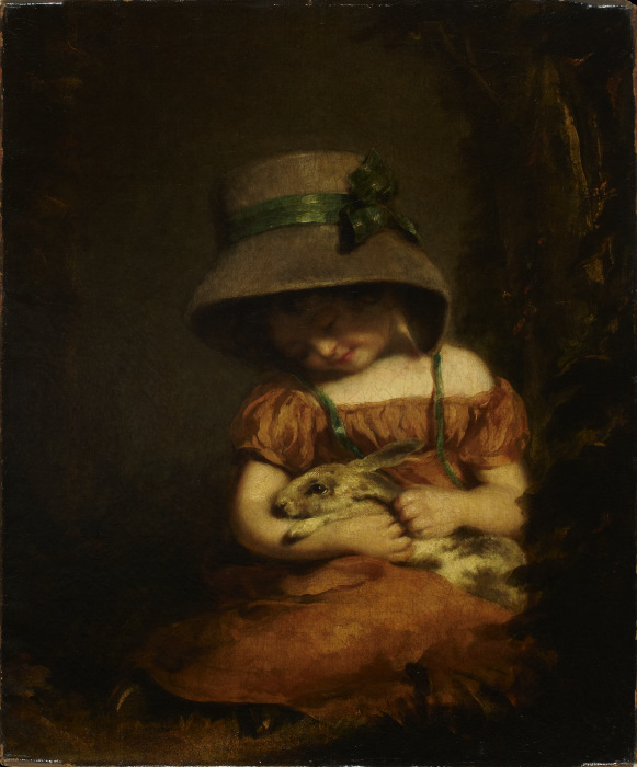 Mädchen mit Kaninchen von John Hoppner