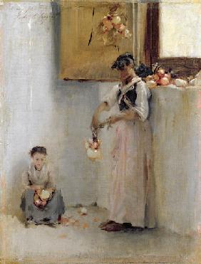 Stringing Onions c.1882