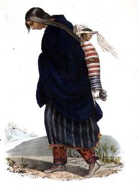 Chippeway Squaw and Child, pub. by F.O.W. Greenough, 1838 (colour litho) 17th