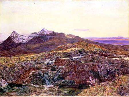 Cuillin Ridge, Skye from Sligechan von John William Inchbold