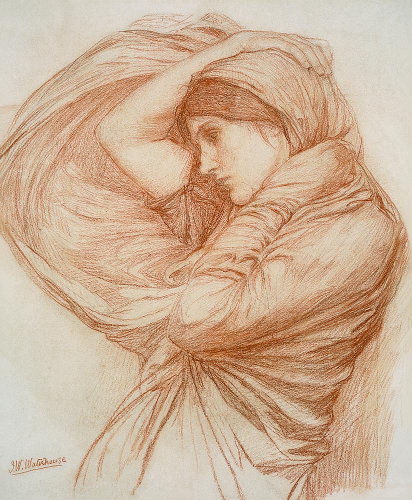 Study for 'Boreas' von John William Waterhouse