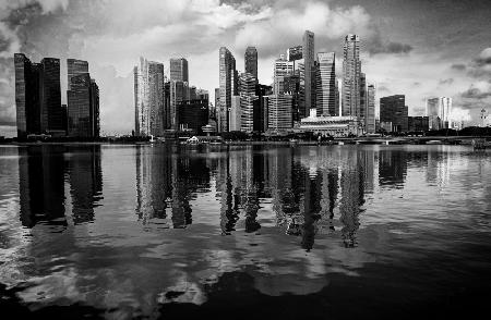 Morgenreflexion des CBD Singapur