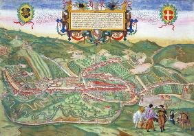 Map of Serravalle, from 'Civitates Orbis Terrarum' by Georg Braun (1541-1622) and Frans Hogenberg (1 1854