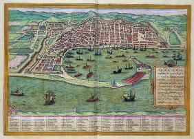 Map of Messina, from 'Civitates Orbis Terrarum' by Georg Braun (1541-1622) and Frans Hogenberg (1535 1754