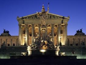 Österreichisches Parlament, Abend