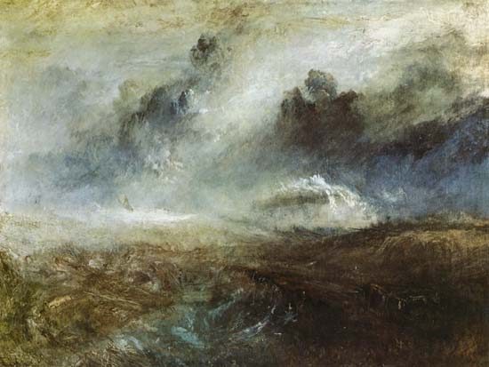 Wild bewegtes Meer mit Wrack von William Turner